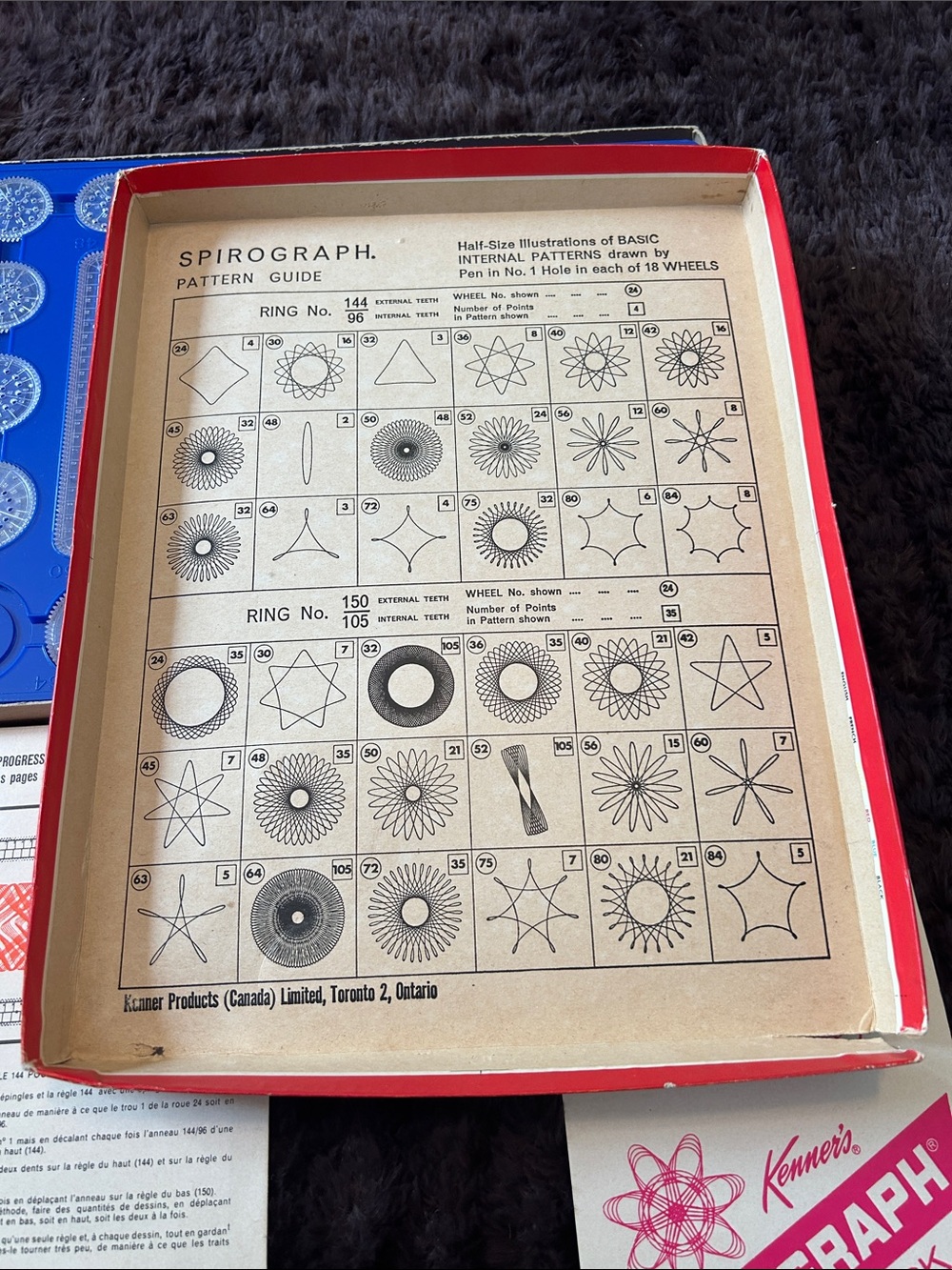 Kenner Spirograph Drawing Set – Red Pattern Designer 1968 - Picture 5 of 8